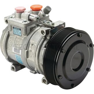 Denso Aircocompressor 12 V, R 134a, poelie Ø 140 mm, 8 groeven John Deere