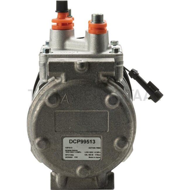 Denso Aircocompressor 12 V, poelie-Ø 120 mm, 8 groeven John Deere | DCP99513, AL176858, RE203758, RE257084