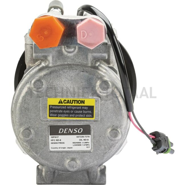 Denso Aircocompressor 24 V, R 134a, poelie Ø 145 mm, 1 groef