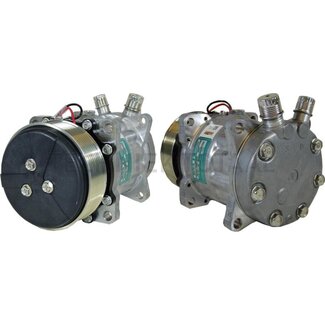 SANDEN Aircocompressor 12 V, poelie Ø 119 mm, 8 groeven, 200 ccm olie