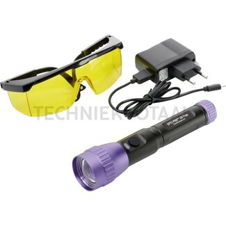 GRANIT LED-Lecksuchlampe Opti-Pro UV Plus mit UV-Schutzbrille und Ladegerät