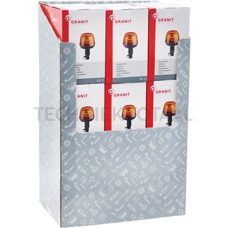 GRANIT Rundumleuchte gelb LED 12 / 24 V, Ø 128 mm, Steckstift - 18 Stück