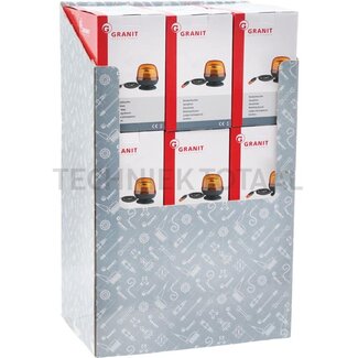 GRANIT Rundumleuchte gelb LED 12 / 24 V, Ø 128 mm, Magnet - 18 Stück