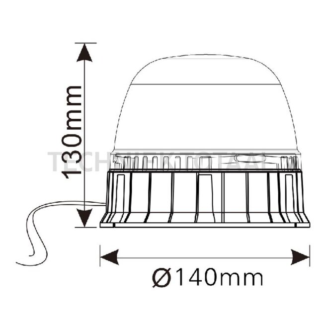 GRANIT Rundumleuchte gelb LED 12 / 24 V, Ø 140 mm, Anbau - 18 Stück