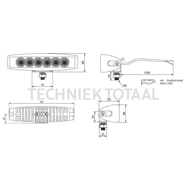 GRANIT Arbeitsscheinwerfer LED 1300 F Flutlicht 1300 lm, 20 W