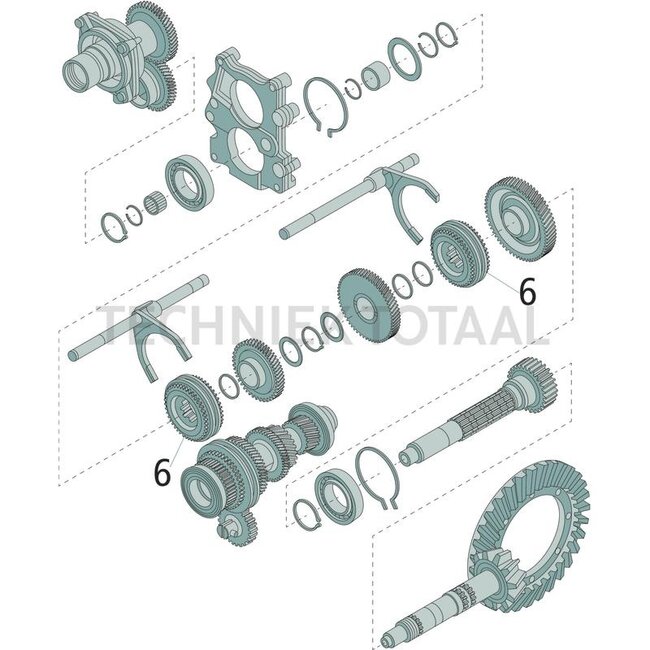 DANA Spicer Synchromesh compleet 1ste / 2de en 3de / 4de versnelling, Ø 74 mm | 87603953, 3455303, I87603953