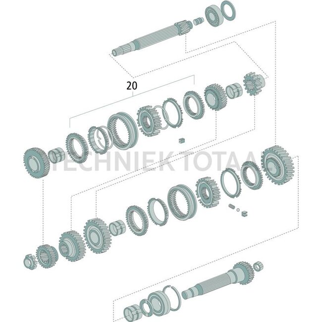 DANA Spicer Synchroniser unit, complete 3de / 4de gear reverse gear | 153700220023, 153700220035, 153700220047, 153700220040, 87672909