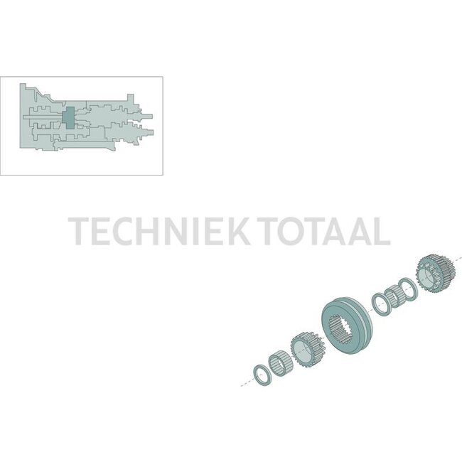 DANA Spicer Synchroniser unit, complete reverse gear Ø 114 mm | 47124378, I47124378, 3301363