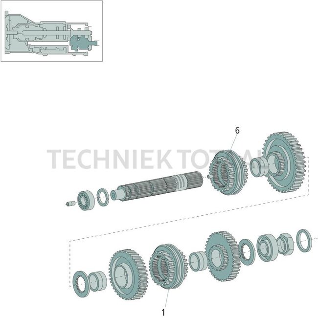 DANA Spicer Synchromesh compleet hoofdreductiekast achteruit, Ø 50 x 80 mm | 87537028, I87537028, 3454233