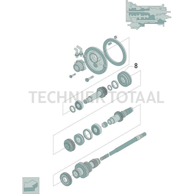 DANA Spicer Synchro unit, complete 12 x 12 tray reverse gear New Holland | 82001900, 3206243