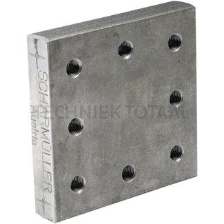 Scharmüller Anschweißplatte senkrecht 160 x 160 x 30 mm, M16, 110 x 100 mm, 8 Löcher