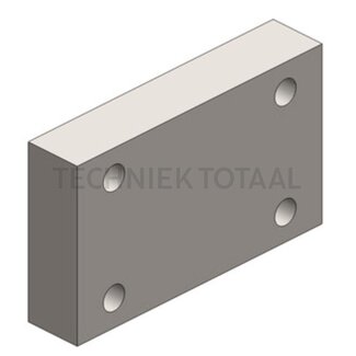 Scharmüller Aanlasplaat 200 x 120 x 40 mm, M20, gatenpatroon 140 x 80 mm