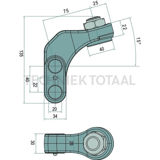 Scharmüller Niederhalter 15°, 4 ton, Grauguss Ausführung | 02.481.317.1