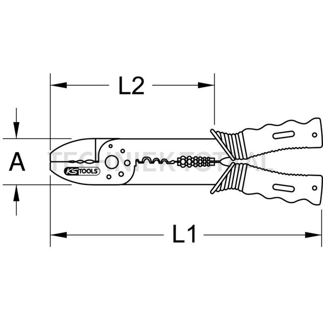 KS Tools Multifunktions Crimpzange 0,75 - 6,0 mm², Länge 130/220 mm | 115.1231