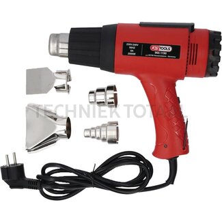 KS Tools Heißluftfön Satz 2000 W, 255 mm, mit 4 Mundstücke