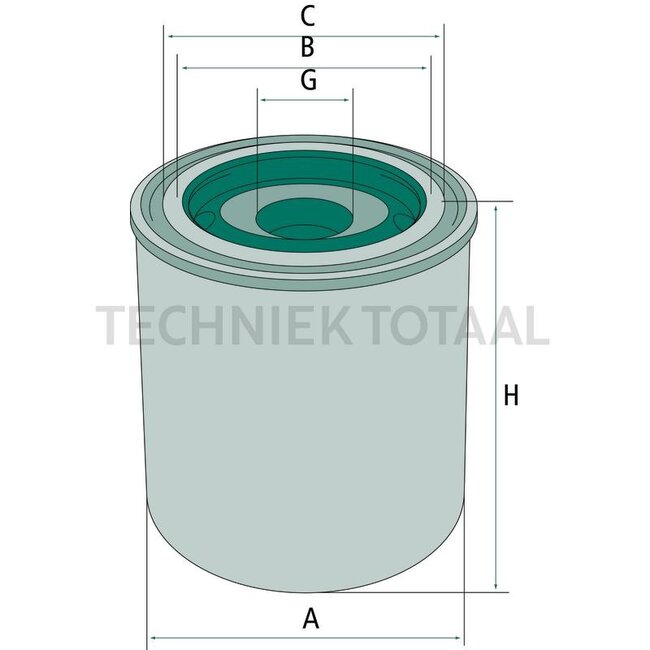Wabco Luchtdroger patroon M39 x 1,5, Ø 136 mm, hoogte 165 mm, ruildeel | 4324102227, 87638772, AL204884, F842880141020, F931882140010