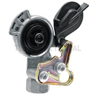 Wabco Luchtdrukkoppeling M22 x 1,5 zwart aluminium met ventiel, 8 bar