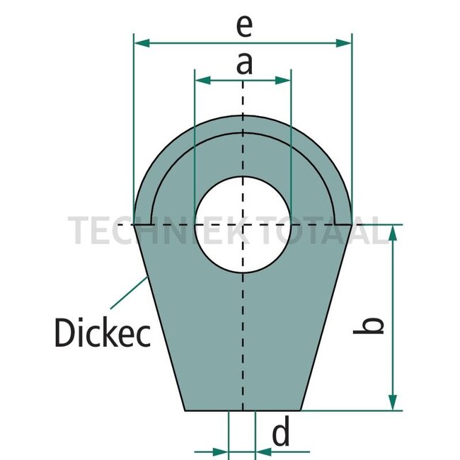 Stabilus Eye M6, a 8,1 mm, b 17 mm, c 10 mm, e 22 mm