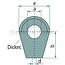 Stabilus Eye M6, a 8,1 mm, b 17 mm, c 10 mm, e 22 mm