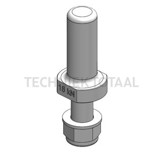 Scharmüller Piton Rangierbolzen 18 kN, M22, Bolzen 30 mm, Länge 146 mm
