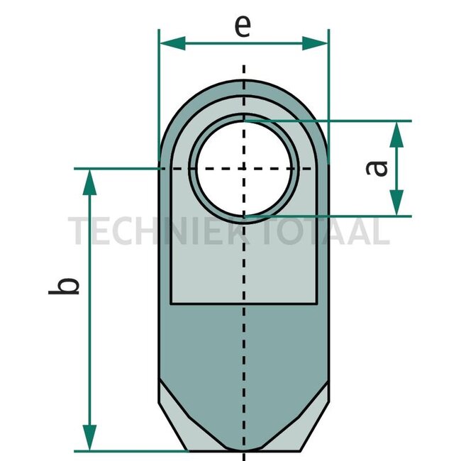 Stabilus Eye M8, a 10,1 mm, b 17 mm, c 12 mm, e 17 mm