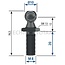 Stabilus Ball pin M8, wrench size 13, E 10 mm