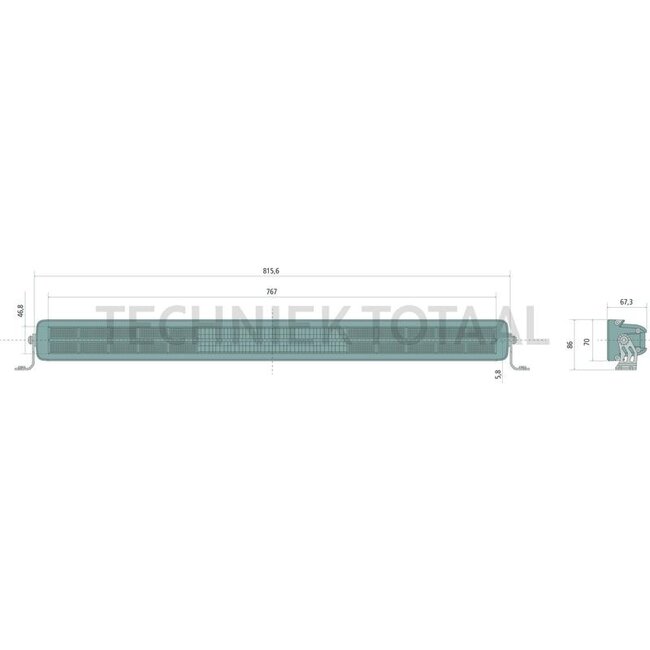 GRANIT LED light bar 81 cm, 60 LED's, 12 / 24 V