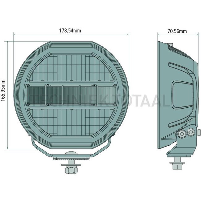 GRANIT LED main headlight 7'' full beam, position light and boost, 12 / 24 V, round