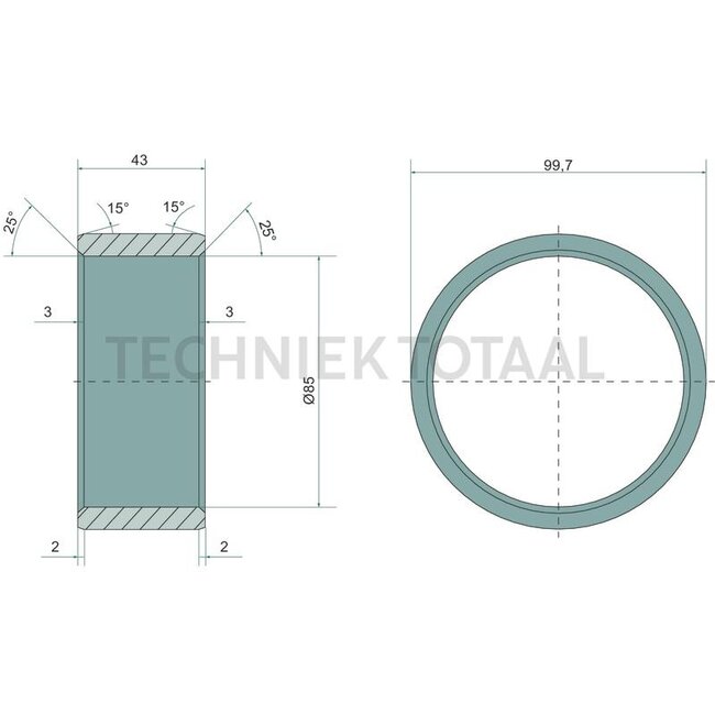 DANA Spicer Schuifbus centrale behuizing vooras 770, 85 x 99,7 x 43 mm | 760.01.007.01