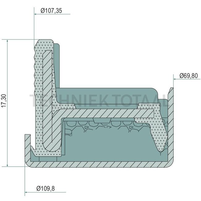 DANA Spicer Wellendichtring Endgetriebe Vorderachse 770, Ø 110 / 107 x 70 x 17,5 mm | 770.06.039.01
