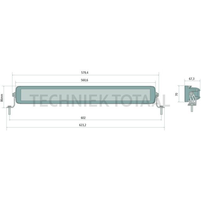 GRANIT LED light bar 54 cm, 40 LED's, 12 / 24 V