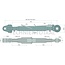 GRANIT Top link clevis/ball joint cat. 2/2, M36 x 3, 665 - 935 mm