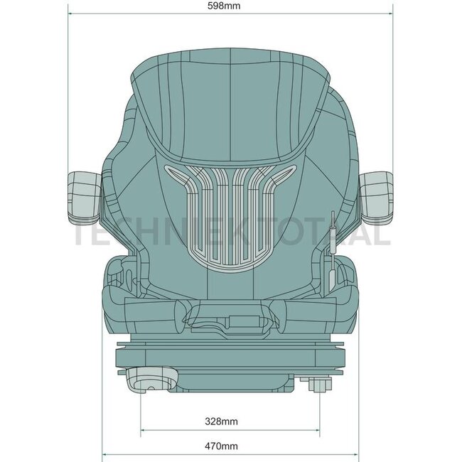 GRAMMER Heftruckzitting Primo XL luchtgeveerd 12 V, 470 mm, stof | 1564038