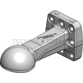 Scharmüller Zugöse Kugel 80, 250 mm, Flansch 110 x 100 mm, 8-Loch M17