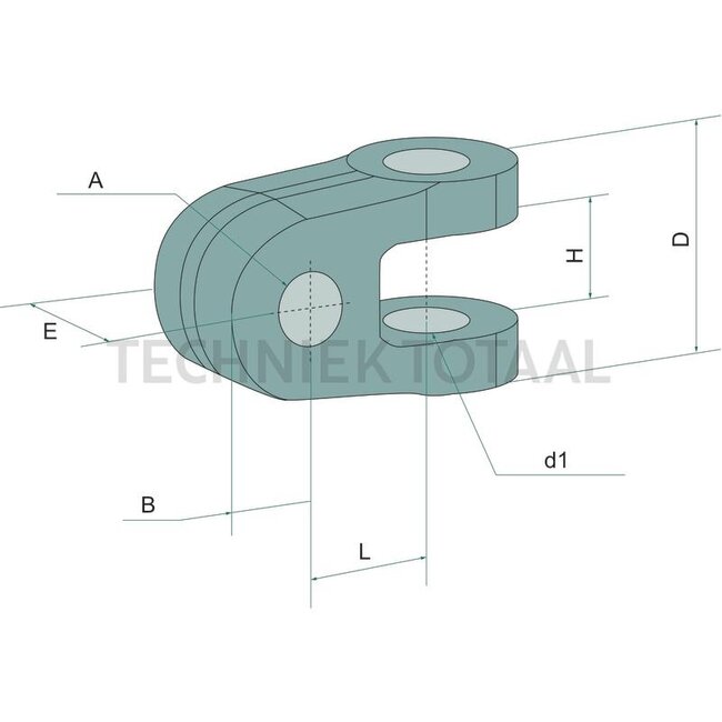 GRANIT Gabelgelenkkopf Kat. 2, Ø 20,2 mm, Länge 46,5 mm, Breite 26 mm