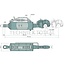 GRANIT Hydraulischer Oberlenker Ø 55/90 mm, Hub 185 mm, oben, Gabelkopf