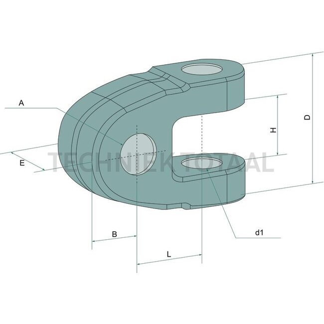 GRANIT Gabelgelenkkopf Kat. 3, Ø 25,2 mm, Länge 63 mm, Breite 35 mm