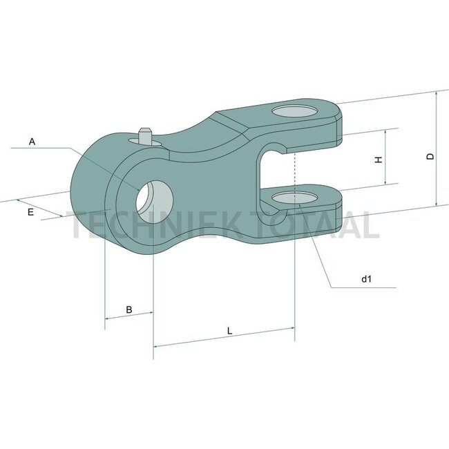 GRANIT Clevis joint head cat. 2, Ø 20,2 mm, length 90 mm, width 26 mm