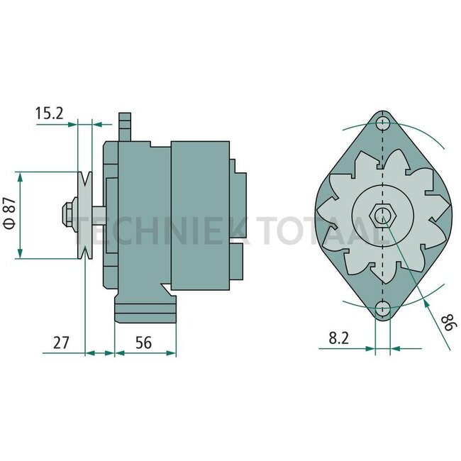 MAHLE Alternator 14 V / 70 A, flange 56 mm, form B John Deere | MG 277, AL23434, AL23850, AL23855, AL23856