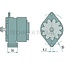 MAHLE Alternator 14 V / 120 A, flange 56 mm, form B, W-connection | MG 313, 0120484012, 0120484017, 0120484019, 0986039810