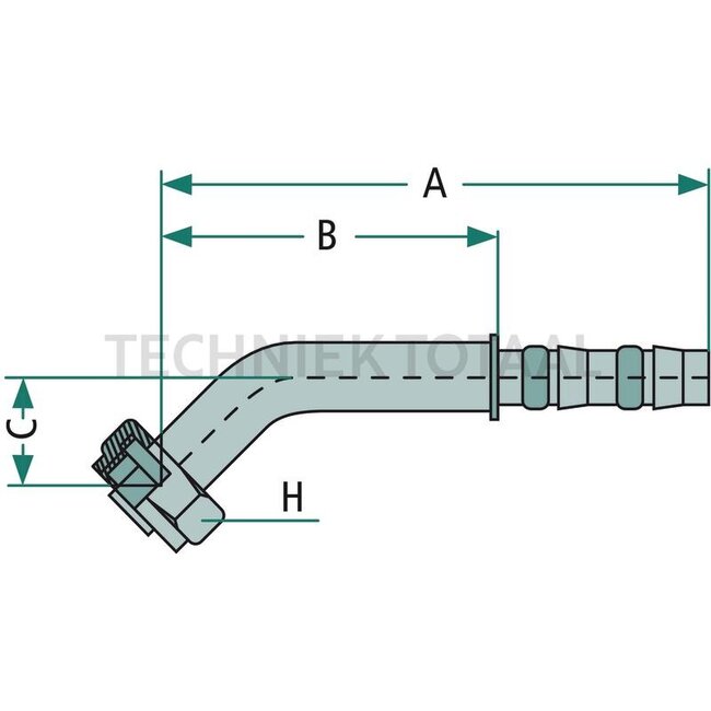 Manuli Koppeling airco 45° binnendraad 1”-18-UNS, Gr.12 DN16 | 8881400673, C47940-12-11