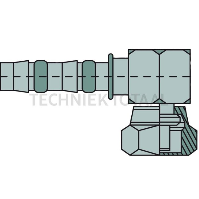 Manuli Clutch 90° short female thread 1" - 14-UNS, size 10 DN13 | 8881400695, C47980-10-11