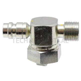 WAECO Compressor connection 90° 1" - 14UNF-2A - 7/8" - 14UNF-2B, 71 mm