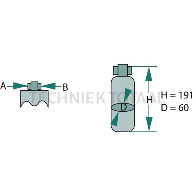 AKS-Dasis Filtertrockner airco 191 mm, Ø 60 mm, Außengewinde 5/8 - 18UNF | 800045N