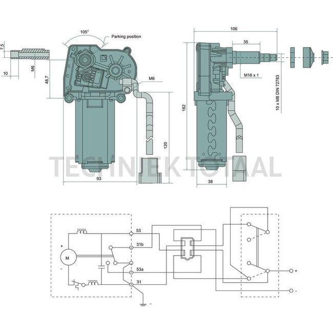 GRANIT Wischermotor Massey Ferguson, Valtra-Valmet | ACV0189490, V32275700, V32667000