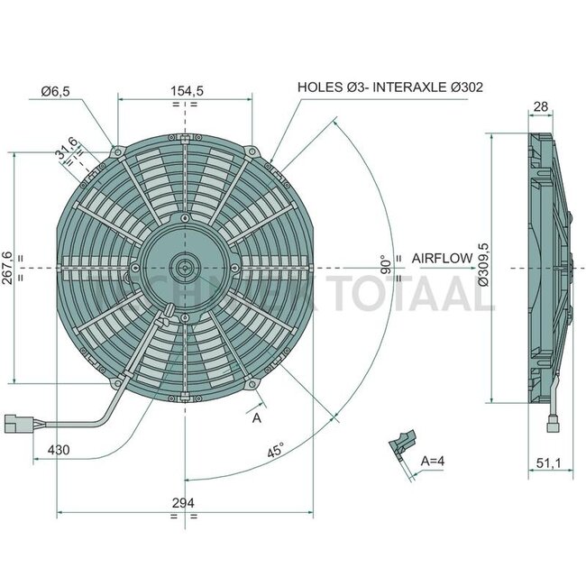 GRANIT Axiaalventilator 12 V, 1280 m³/h | VA09-AP8/C-27A 12V, 870012N