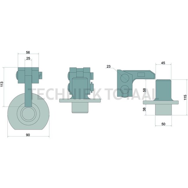 Walterscheid Piton Fix 75 kN, 3000 kg, Ø 46 mm, Piton 50, Metallisch blank | 8003714