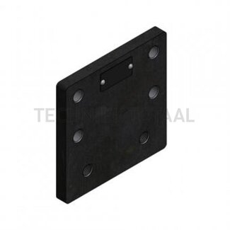 Walterscheid Schroefplaat 160 x 160 x 15 mm, M16, gatenpatroon 120 x 55 mm, 6 gaten