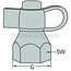 Wabco Stutzen Innengewinde M22 x 1,5, SW 27, 42 mm | 463 703 108 0, 076.354-00, 463 703 117 0, AL79963