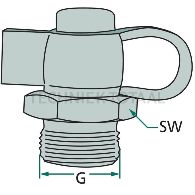 Wabco Testaansluiting buitendraad M22 x 1,5, SW 27, 36 mm | 076.351-00, 463 705 102 0, 463 705 103 0